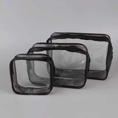 Saco de maquiagem transparente portátil para mulheres, Travel Mini Wash Storage Bags, Zipper Organizer, Cosmetic Bag, Fashion, Clear, 1Pc