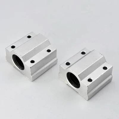 Rolamentos lineares scs8uu, 2 peças, furo 8mm, rolamento de esferas linear com caixa, pedestal de liga de alumínio, peças cnc, rolamentos de impressora 3d