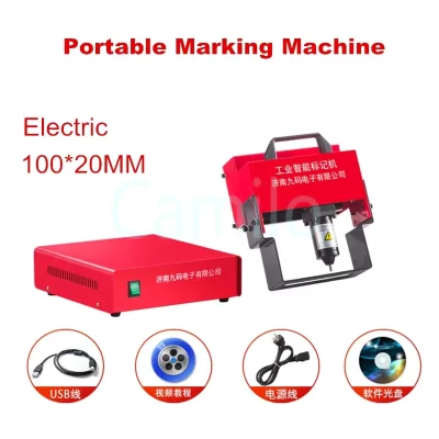 Máquina de marcação portátil 100*20mm, placa de identificação pneumática de eletricidade, peças de metal, máquina de gravação, número do chassi 220v/110v