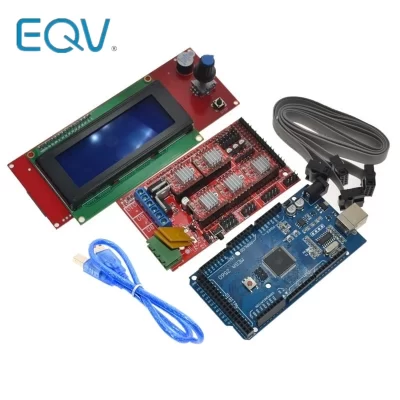 1 conjunto mega 2560 r3 + 1 peça de controlador rampas 1.4 + 5 peças módulo de driver de passo a4988 + 1 peça de controlador 2004 para kit de impressora 3d
