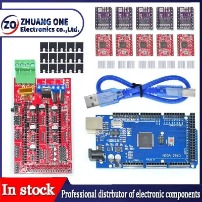 Impressora 3D Mega 2560 R3 + RAMPS 1.4 painel de controle + 5pcs A4988 ou DRV8825 Unidade de motor de passo para kit de impressora 3D para kit arduino