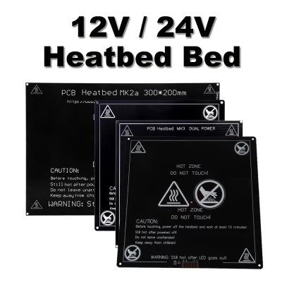 MK2A MK3 MK2B Cama Aquecida PCB Alumínio12V 24V HeatBed Plataforma de Impressão 300x200 214x214 220x220mm Peças de Impressora 3D