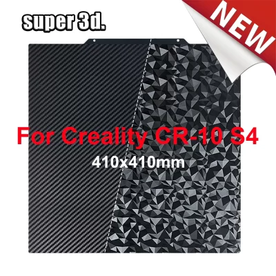 Folha de textura pei 410x410 para creality CR-10 s4 pet peo sem placa de construção magnética mola aço impressora 3d anycubic chiron cama