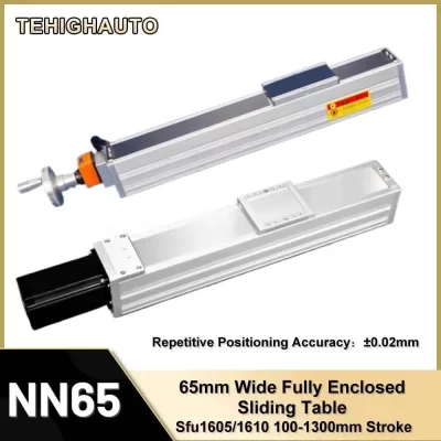 Mesa deslizante totalmente fechada 65mm de largura CNC bancada móvel SFU1605/1610 Trilho linear de alta precisão Precisão repetida ± 0,02mm