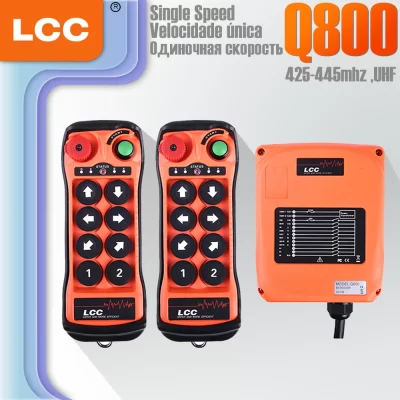 Lcc q800 industria controle remoto única velocidade 8 botões guindaste elevador caminhão interruptor de partida 1t1r sem fio controlado para guindaste