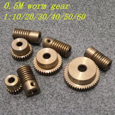 Latão Worm Gear com Worm Rod Set, motores elétricos, Worm Gear, 1:20, 1:30, 1:40, 1:50, 1:60, 0.5m