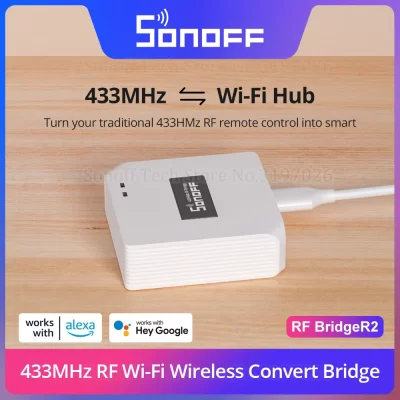 Sonoff rf ponte r2 433mhz rf wi-fi gateway sem fio cena inteligente suporte de segurança em casa DW2-RF PIR3-RF sensor via ewelink alexa