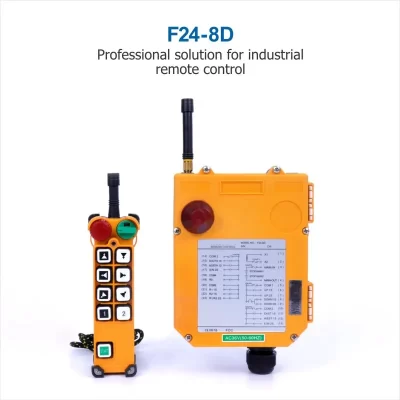 TELECRANE UTING Interruptor de elevação de guindaste de controle remoto industrial F24-8D 8 botões duplos (1 RX + 1 TX) para guindaste de grua de caminhão