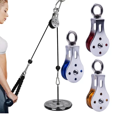 Colorido Fitness rolamento polia, fio Rope acessório, rotação de 360 °, Heavy Duty alumínio roda, elevação força, equipamentos de treino