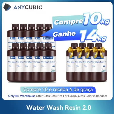 Anycúbico 10kg resina de lavagem de água para impressora 3d lcd alta precisão baixo odor baixa viscosidade impressão 3d fotopolímero padrão