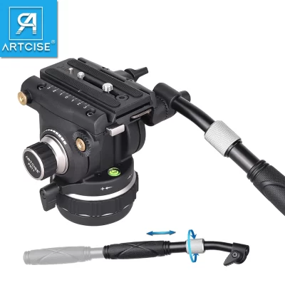 ARTCISE FH11 360 ° Rotação panorâmica arraste inclinação pan cabeça fluida profissional resistente para câmera dslr filmadora carga de vídeo 12kg