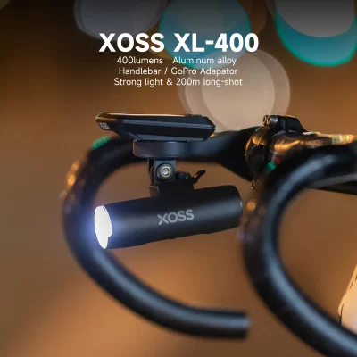 XOSS-farol ultraleve de alumínio, USB recarregável, lâmpada dianteira, luz de bicicleta, lanterna, estrada, MTB, XL400, XL800, 400, 800 lumen