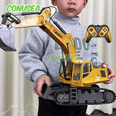 Liga rc escavadeira caminhão brinquedo crianças caminhões de engenharia controle remoto veículo elétrico máquina jogos para crianças meninos presentes aniversário