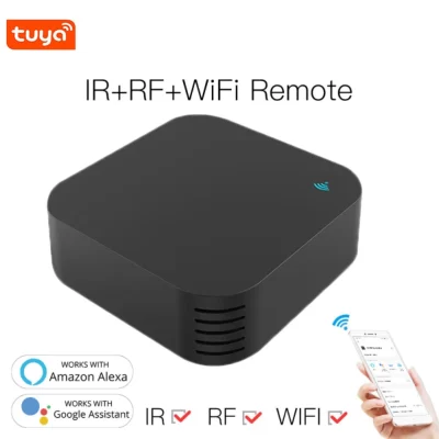 Tuya inteligente wifi + ir + rf controle remoto app para ir aircondition/tv ponte universal trabalho com alexa/google casa para casa inteligente