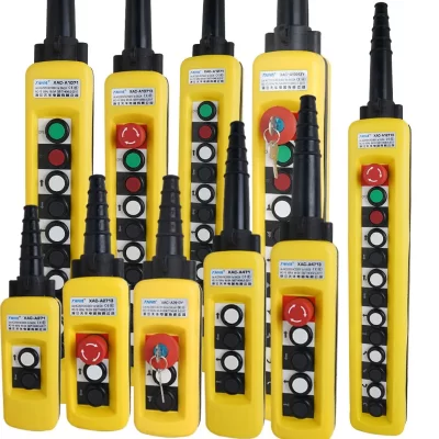 XAC-A29132/4/6/8 bits interruptor de controle de botão de elevação de talha elétrica única/dupla velocidade guindaste controle remoto alça à prova d'água