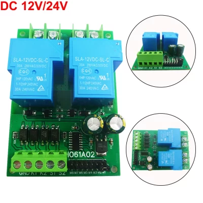 Motor Controlador Relé Board, Controle Avançado e Reverso, Limit Start e Stop Switch, Porta da Garagem, Elevador, DC 12V, 24V, 30A