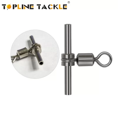 Toplinetackle 50 pçs 3way pesca giratória linha transversal guindaste giratória de aço inoxidável ganchos de pesca iscas conector acessórios