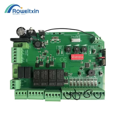 Placa de circuito de controle de portão balanço/deslizante DC24V conectada com regulação de velocidade de motor duplo e fechamento automático de porta