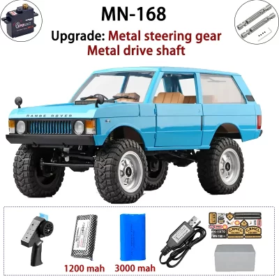 Carro de Controle Remoto Off-Road Proporcional para Meninos, Carro RC MN168, Versão RTR em Escala Completa, Modelo MN, 2.4G, 4WD, 280 Motor, Escala 1:12, Presentes
