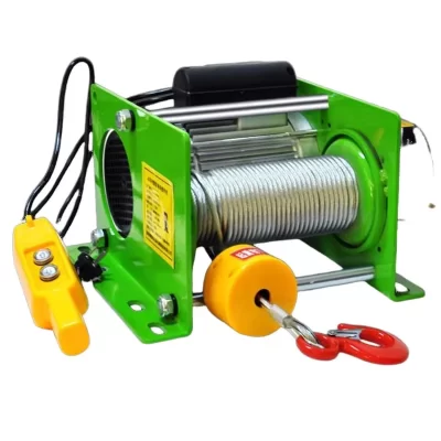 Guincho elétrico com controle remoto sem fio, 200-400kg, guindaste doméstico, talha elétrica, 30m, corda de fio de aço, motor de enrolamento