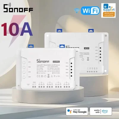 SONOFF-Interruptor Inteligente Sem Fio, Disjuntor de Módulo RF, WiFi, 4CH, PROR3, 4 Gang, Luz Inteligente, Trabalhar com Alexa, Google Home