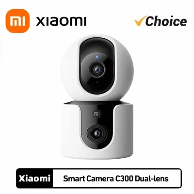 Câmera Inteligente Xiaomi C300 Lente Dupla PTZ 360 ° Detecção AI 3 milhões de pixels Visão noturna colorida WiFi 6 Segurança doméstica Mi Home