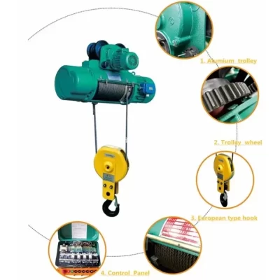 Small motor lifting device electric wire rope hoist