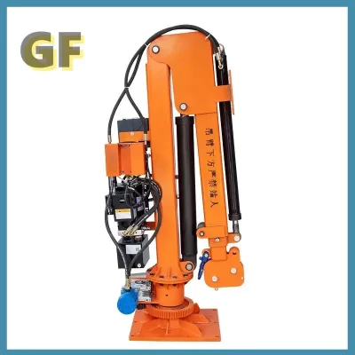 Guindaste montado em veículo hidráulico elétrico completo 12V24V telescópico giratório 220 pólo estendido guincho de elevação guindaste pequeno