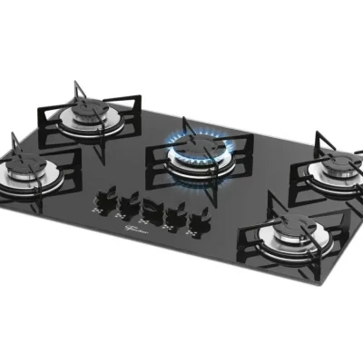 Cooktop 5 Bocas Fischer Preto a Gás GLP - Bivolt