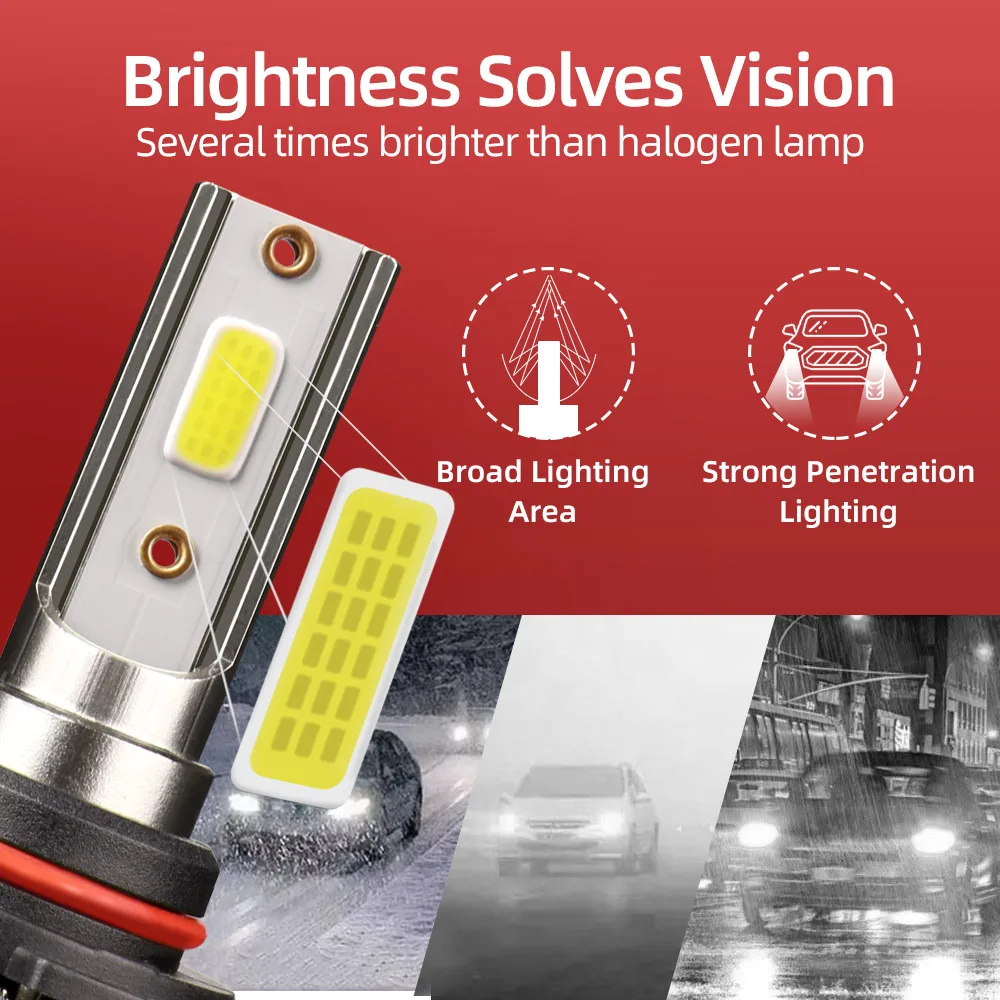 Crossfox farol de carro h8 h11 led h4 h7 60w 12000lm 9005 hb3 9006 hb4 5000k 6000k 8000k luzes de neblina automáticas 12v lâmpadas led - Image 3