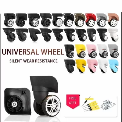 Rodas de carrinho para bagagem de viagem, rodas silenciosas, substituição universal, 20 polegadas, 28 polegadas