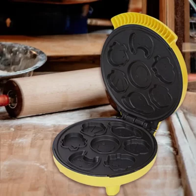 Multifuncional máquina de waffle fácil limpar panqueca cozinhar bolo máquina de aquecimento dupla face mini estilo dos desenhos animados para cozinha café da manhã