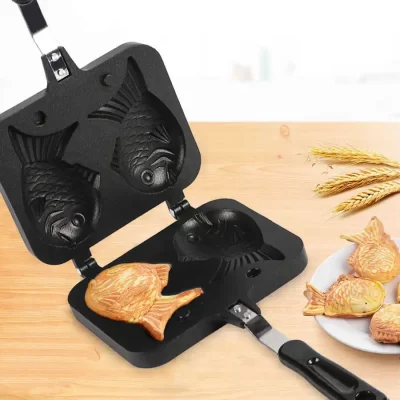 2 lados fish-shape waffle maker, assando molde, máquina de cozinha, diy, diy, diy, takoyaki, bolha, bolo, forno, café da manhã