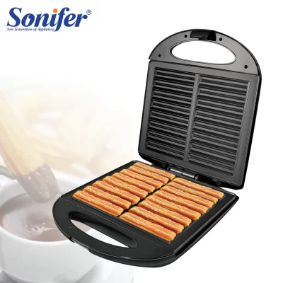 Sonifer-elétrica sanduicheira 1400w, utensílios de cozinha, máquina de pequeno almoço waffles, panela de ferro antiaderente, sonifer, Espanha