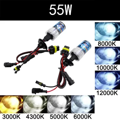 2 pçs 55w hid xenon kit lâmpada h1 h4 h7 h11 9005 9006 3000k 4300k 6000k 8000k 12000k dc 12v farol do carro lâmpada de nevoeiro