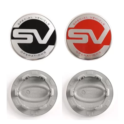 Tampas centrais da roda de carro 3d 62mm com emblema svr logotipo aro hub capa crachá para range rover evoque descoberta acessórios de estilo