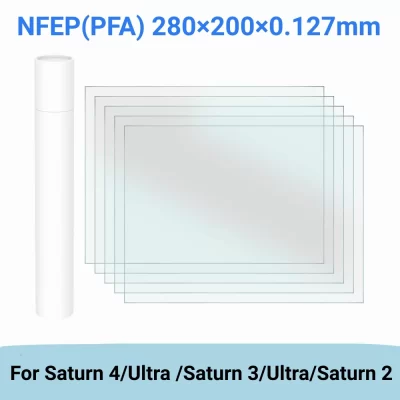 Película NFEP 10.1 polegadas 280x200x0.127mm PFA para ELEGOO Saturn 4 Ultra Saturn 3 Ultra Saturn 2 LCD Peças Acessórios