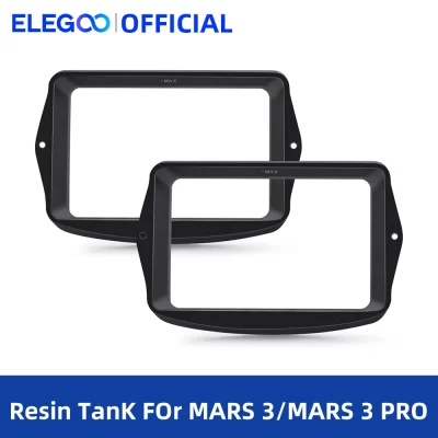 ELEGOO Conjunto de tanques de resina de metal, 2 peças para impressora 3D MARS 3 MARS 3 PRO SLA LCD com filamento de peças de vaso de resina pré-instalado FEP com 2 tampas