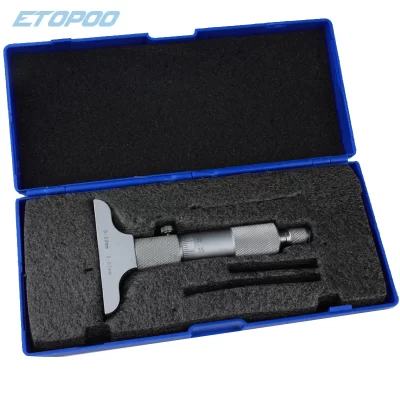 Medidor de microfone mecânico, 0-25/0-50mm 0.01mm, aço inoxidável, micrômetro métrico, neutro, sem marcação, micrômetro de profundidade