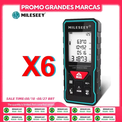 Mileseey Digital Laser Rangefinder, distância medidor, fita métrica, X5