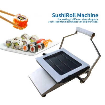 Máquina comercial de rolo de sushi manual, kit de fabricação de sushi profissional, utensílios de sushi redondos/quadrados