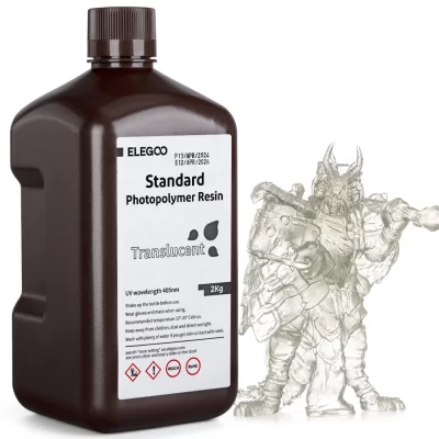 ELEGOO Resina Padrão de 2kg para Impressora 3D Translúcido Cinza Preto para Impressora 3D LCD para SATURN 4 ULTRA 16K