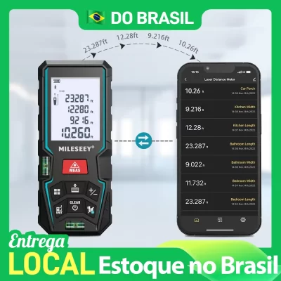 MILESEEY Medidor de distância a laser D5T Bluetooth Fita métrica a laser Fita métrica inteligente com aplicativo, pode plano desenhado à mão no aplicativo