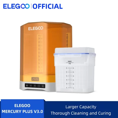ELEGOO Máquina de lavar e cura 2 em 1 MERCURY PLUS V3.0 com maior capacidade compatível com a maioria das impressoras 3D LCD/DLP/SLA