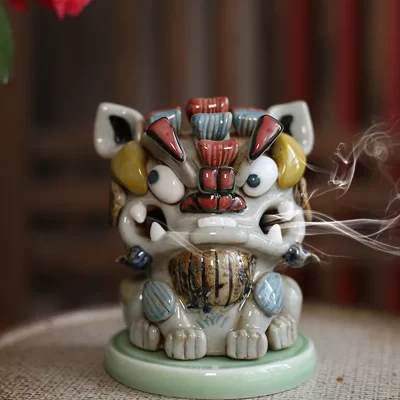 Queimador de incenso cerâmico para chá Pixiu Pet, torre Lowen, ornamento boutique, presentes criativos high-end