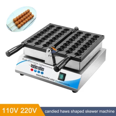 Elétrica antiaderente em forma de bola pastelaria waffle máquina de cozimento espeto comercial waffle maker cristalizado haws espeto máquina