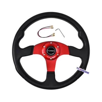 TIYPEOR-PU Couro Racing Car Esporte Volante, Acessório Modificado, Roda Deriva, 14"