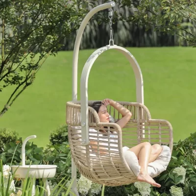 Rattan Cadeira Suspensa para Varanda, Ninho de Pássaro, Berço ao ar livre, Indoor Home Leisure Basket