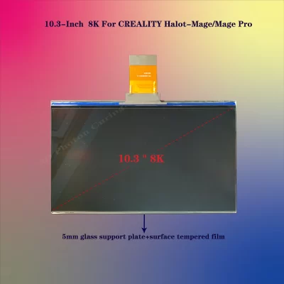 Tela ips 8k de 10.3 polegadas para impressora 3d creality3d halfot-magage 8k/magage pro lcd com placa de suporte de vidro de 5mm + filme temperado de superfície