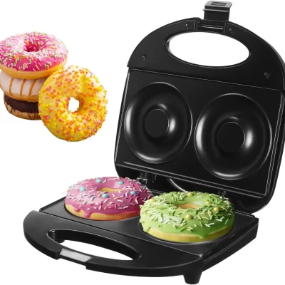 Mini fabricante de donuts, mini máquina de donuts de 10cm, mini máquina de fazer donuts, 2 donuts extra grandes de 4 polegadas